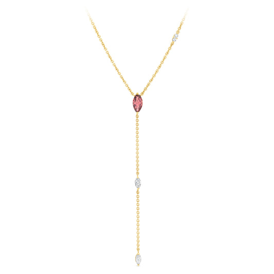 Tourmaline & Diamonds MQ Necklace