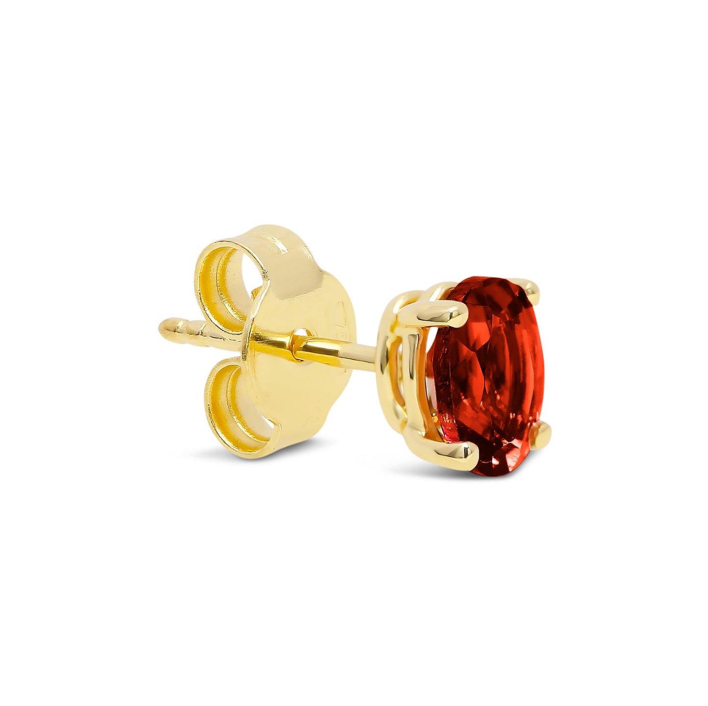 Garnet Oval Stud